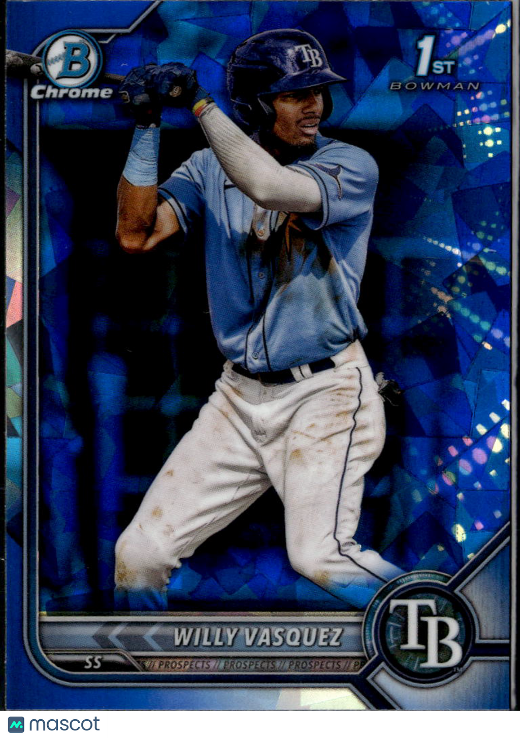Willy Vasquez 2022 Bowman Chrome Sapphire 1st Tampa Bay Rays