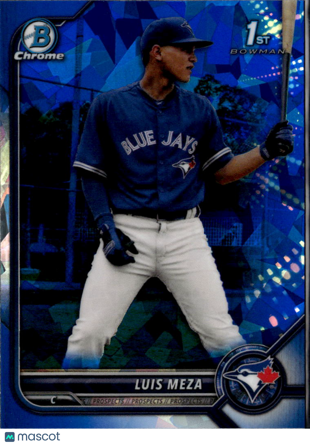 Luis Meza 2022 Bowman Chrome Sapphire 1st Toronto Blue Jays