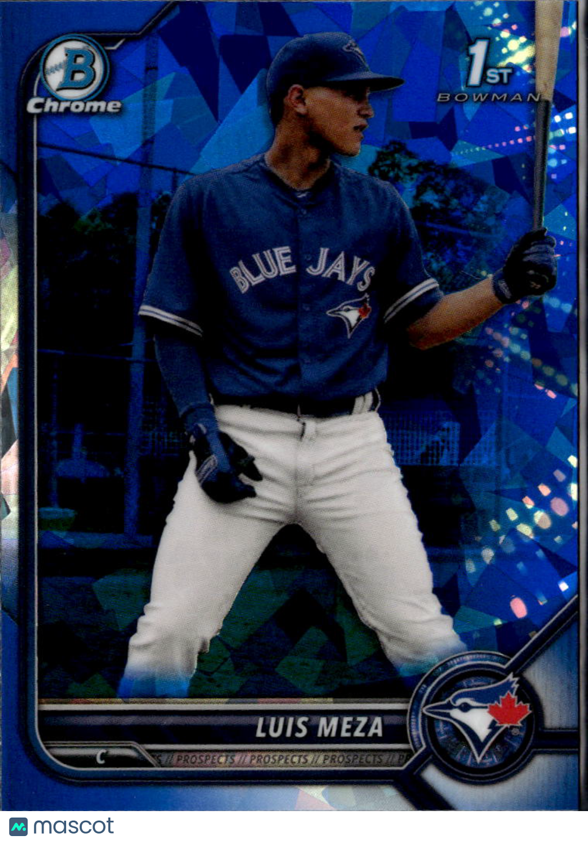 Luis Meza 2022 Bowman Chrome Sapphire 1st Toronto Blue Jays