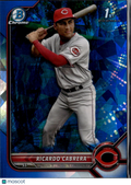 Ricardo Cabrera 2022 Bowman Chrome Sapphire 1st Cincinnati Reds