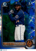 Simon Juan 2022 Bowman Chrome Sapphire 1st New York Mets