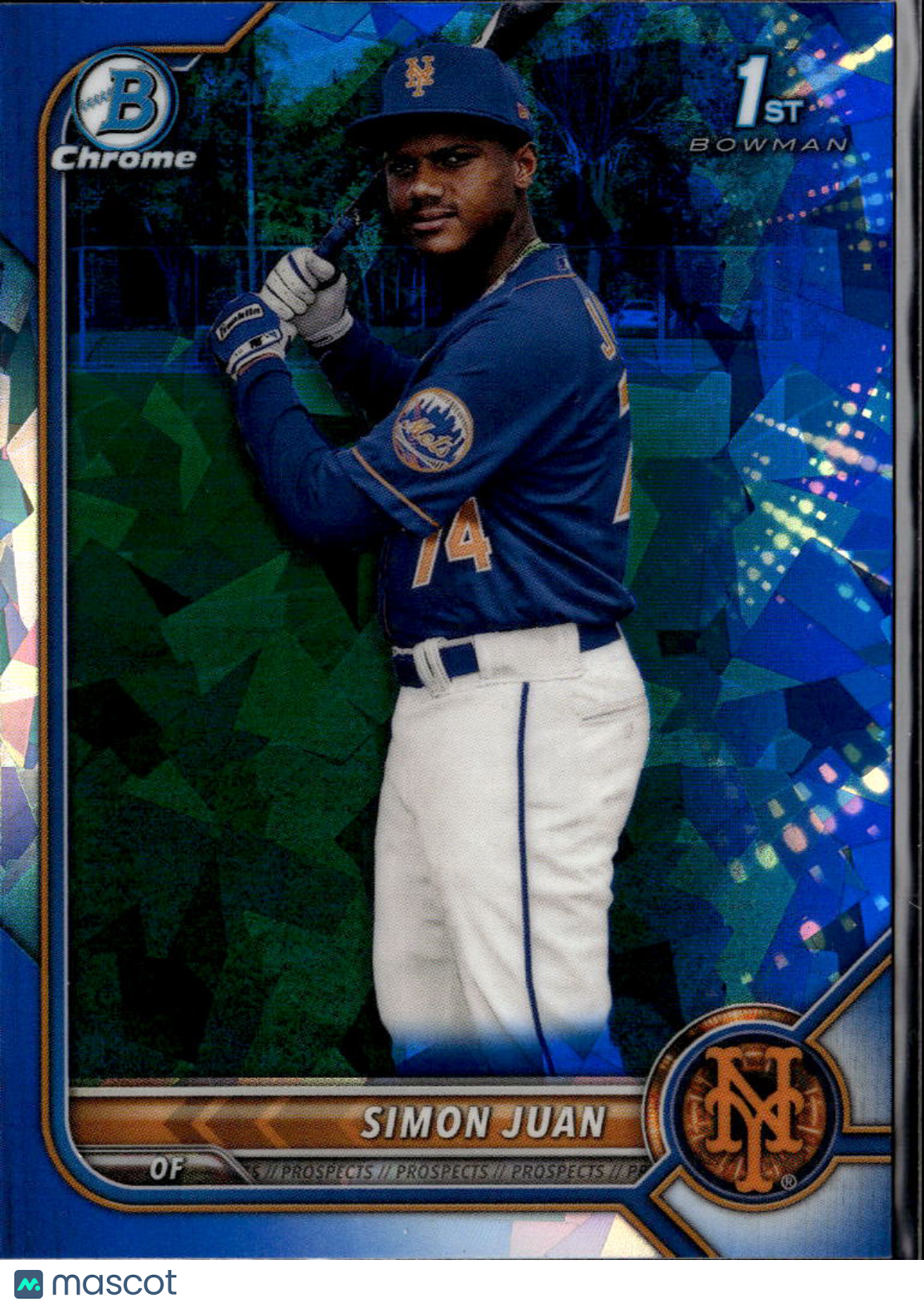 Simon Juan 2022 Bowman Chrome Sapphire 1st New York Mets