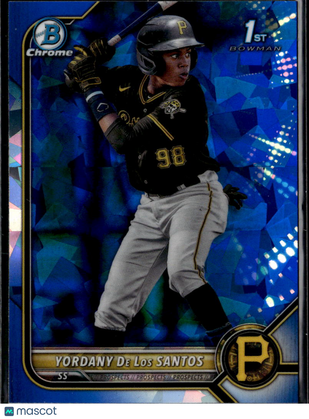 Yordany De Los Santos 2022 Bowman Chrome Sapphire 1st Pittsburgh Pirates