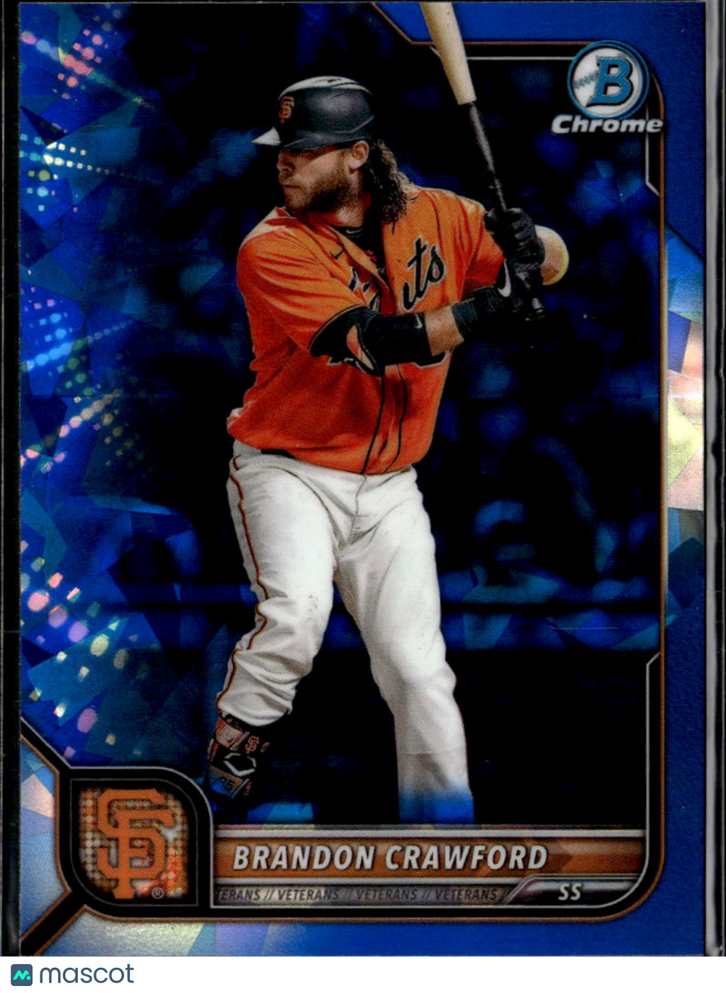 Brandon Crawford 2022 Bowman Chrome Sapphire San Francisco Giants