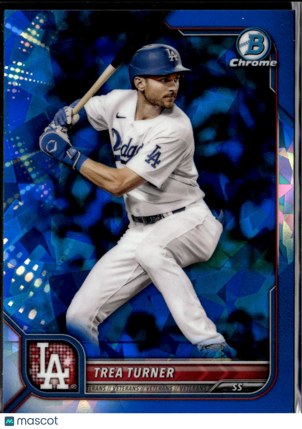 Trea Turner 2022 Bowman Chrome Sapphire Los Angeles Dodgers