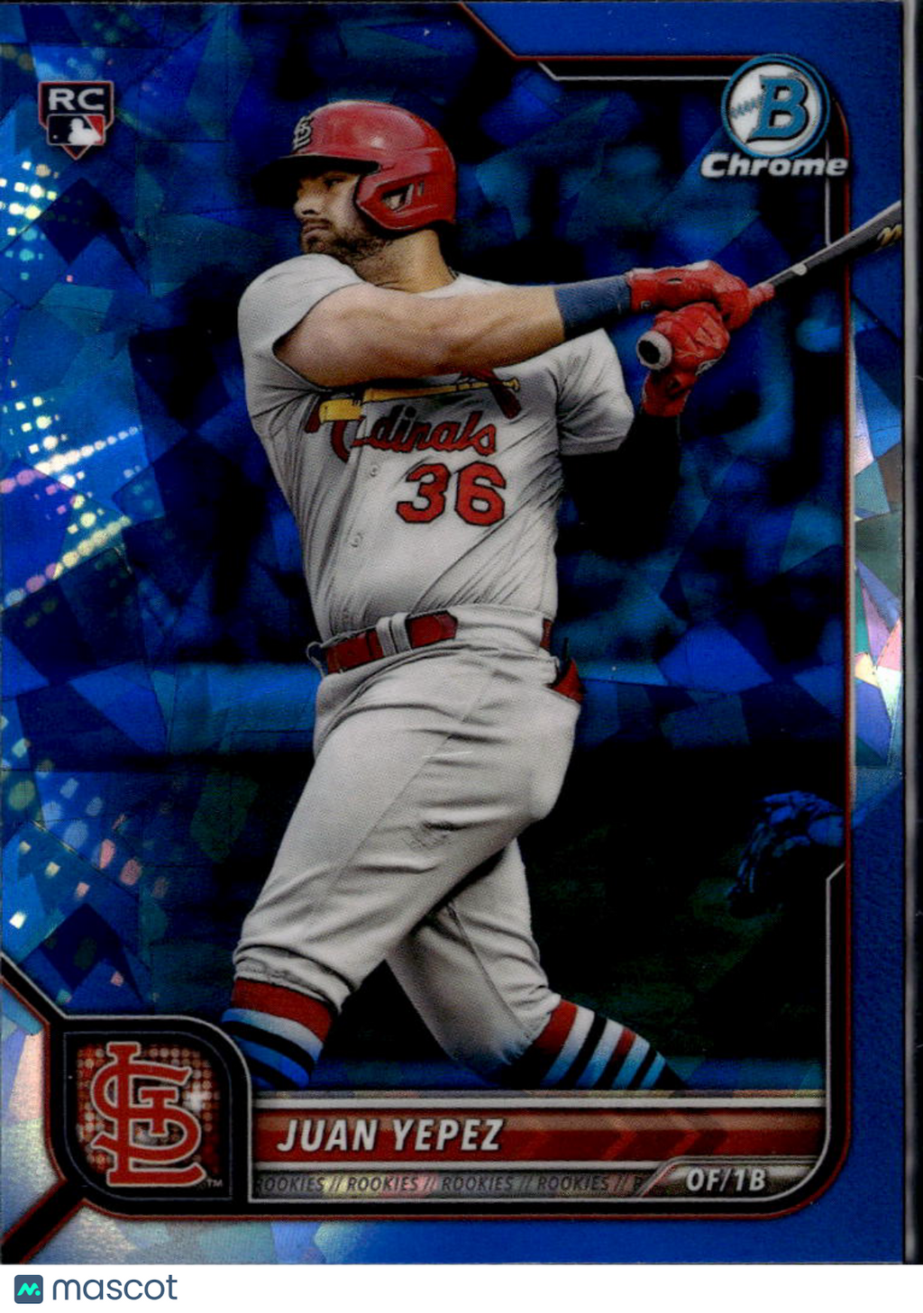 Juan Yepez 2022 Bowman Chrome Sapphire Rookie RC St. Louis Cardinals
