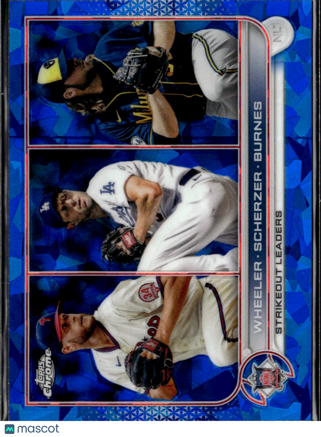 Zack Wheeler Max Scherzer Corbin Burnes 2022 Topps Chrome Sapphire