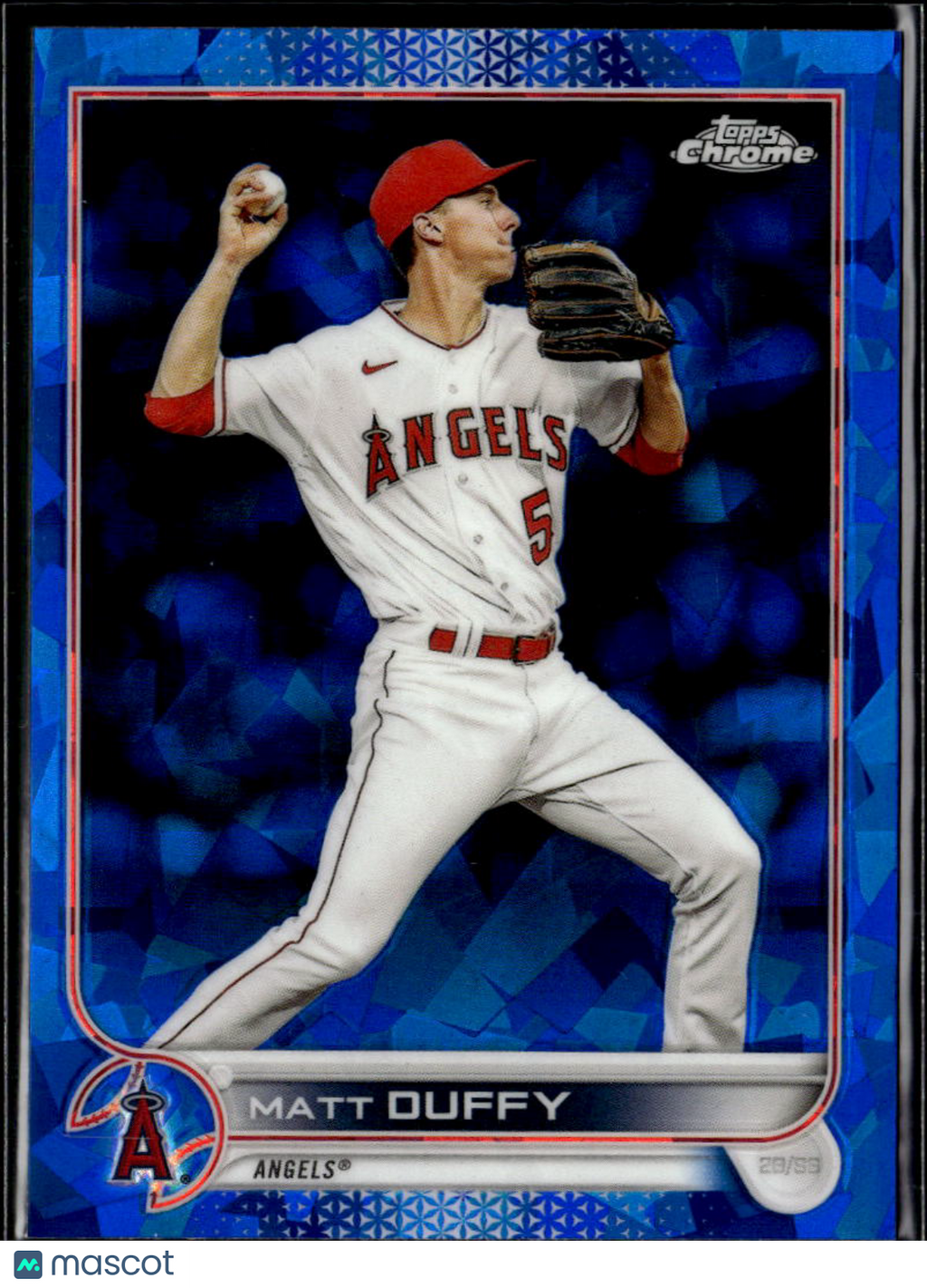 Matt Duffy 2022 Topps Chrome Sapphire Edition Update Series Los Angeles Angels