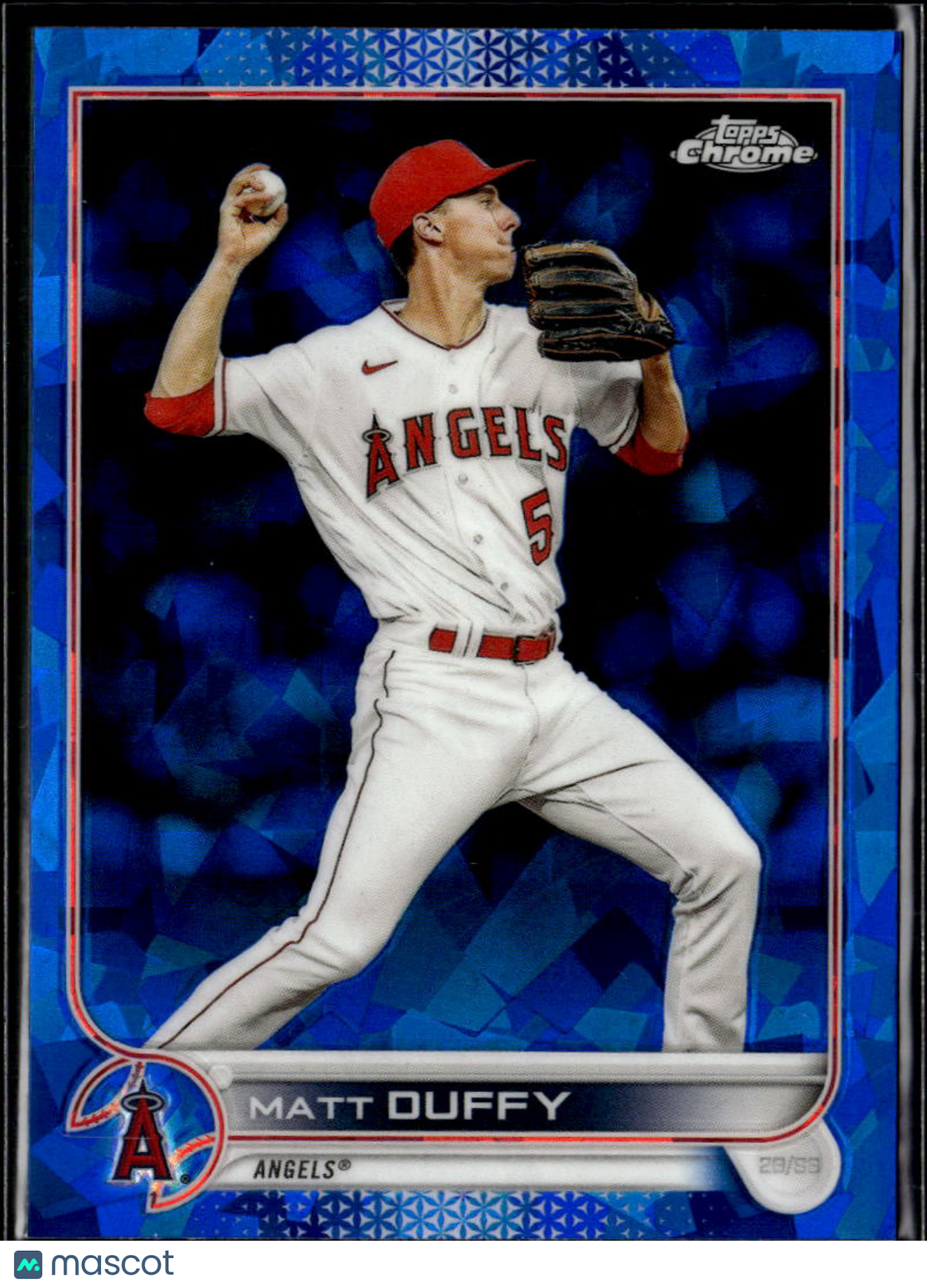 Matt Duffy 2022 Topps Chrome Sapphire Edition Update Series Los Angeles Angels