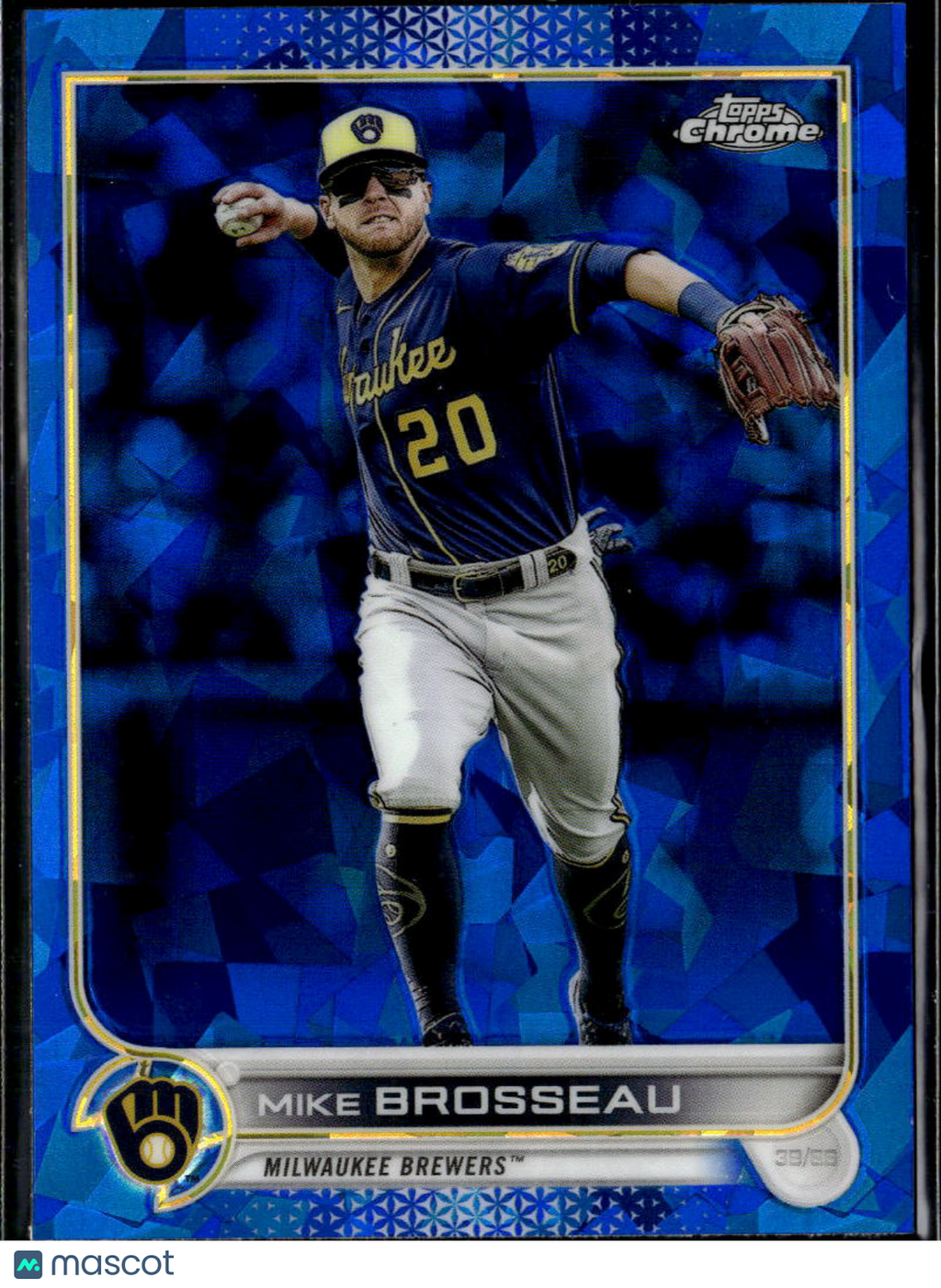 Mike Brosseau 2022 Topps Chrome Sapphire Edition Update Series Milwaukee Brewers