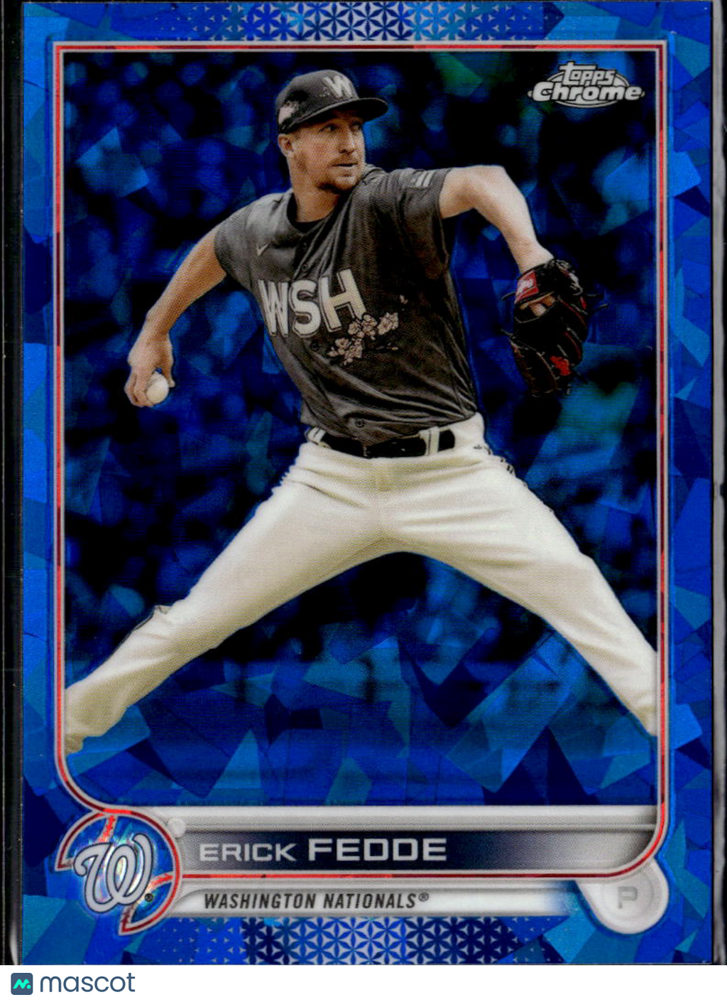 Erick Fedde 2022 Topps Chrome Update Sapphire Edition Washington Nationals