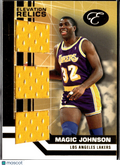 Magic Johnson 2007 Bowman Elevation Game Worn Jersey Patch 32/39 LA Lakers