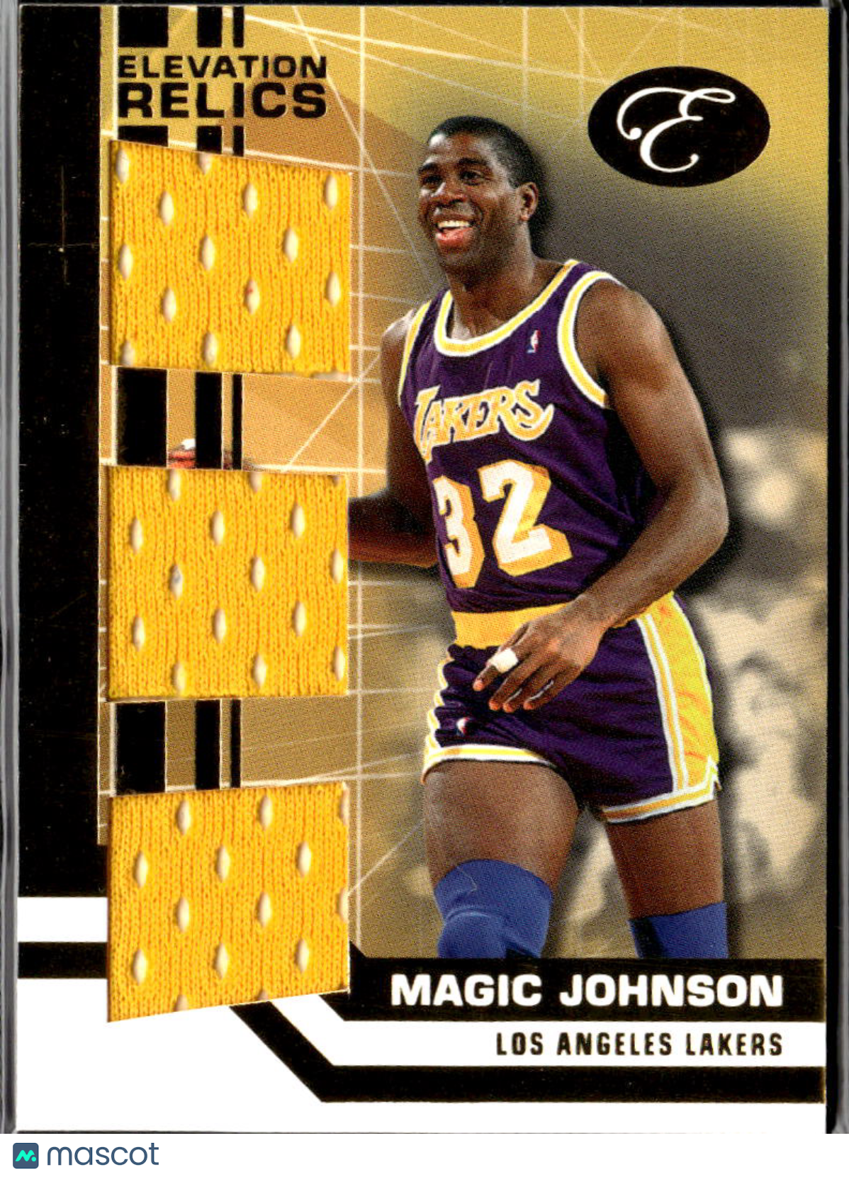 Magic Johnson 2007 Bowman Elevation Game Worn Jersey Patch 32/39 LA Lakers