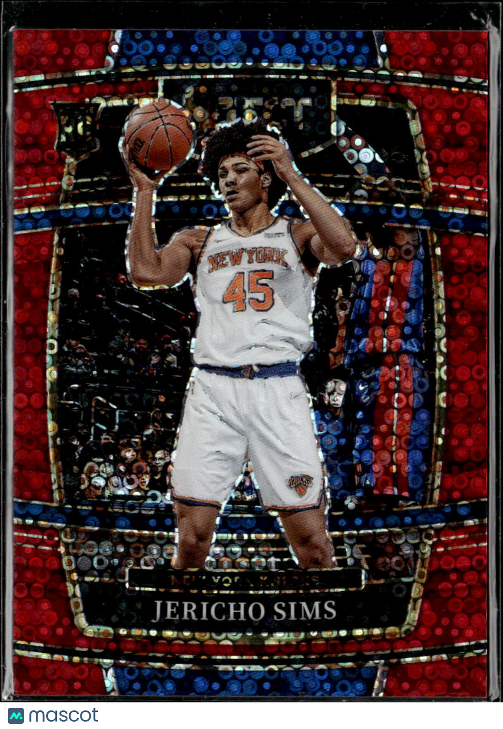 Jericho Sims 2022 Select Red Disco Prizm Rookie RC /49 New York Knicks