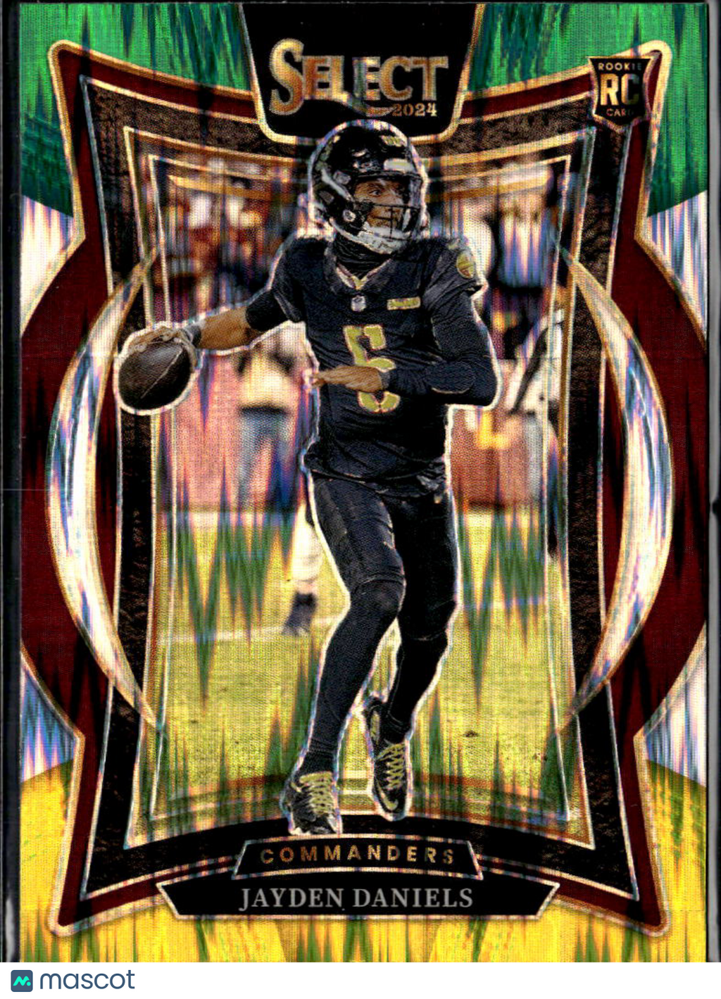 Jayden Daniels 2024 Select Green Yellow Rookie RC Washington Commanders