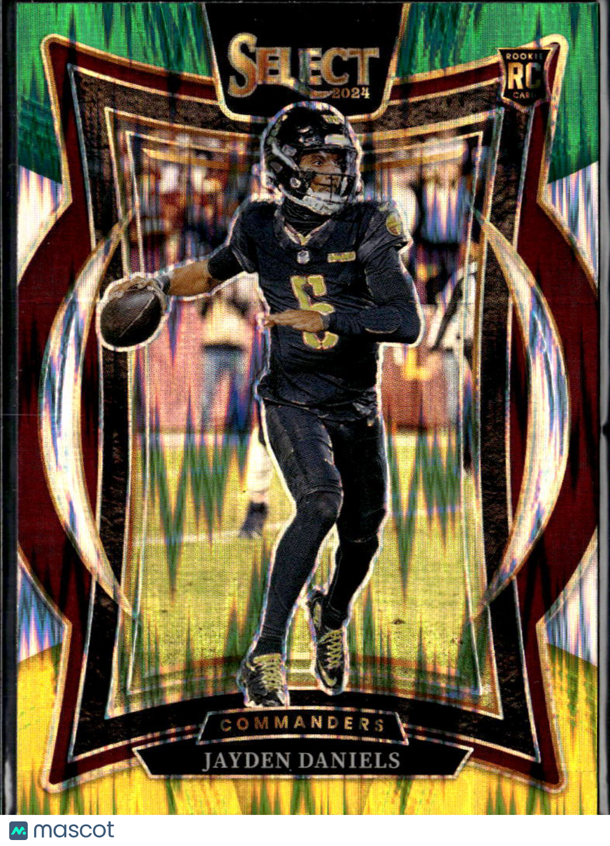 Jayden Daniels 2024 Select Green Yellow Rookie RC Washington Commanders