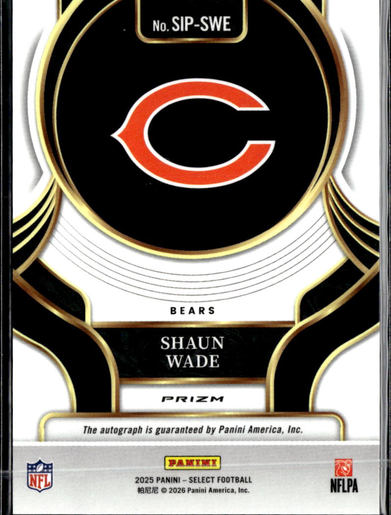 Shaun Wade 2025 Select Auto Autograph Chicago Bears