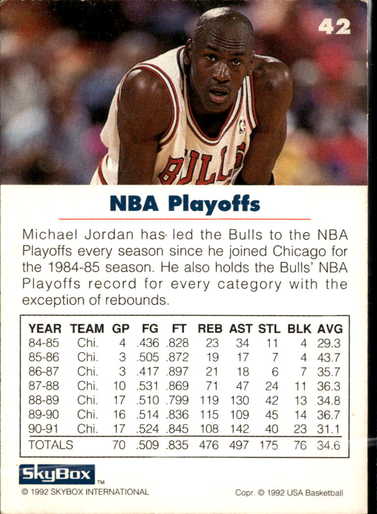 Michael Jordan 1992 SkyBox USA Basketball #42 Chicago Bulls