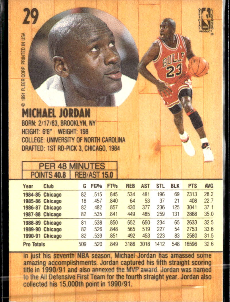Michael Jordan 1991 Fleer #29 Chicago Bulls
