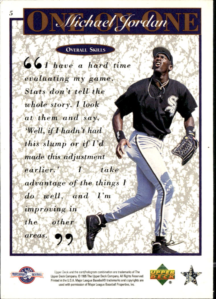 Michael Jordan 1995 Upper Deck One on One #5 Birmingham Barons Chicago White Sox