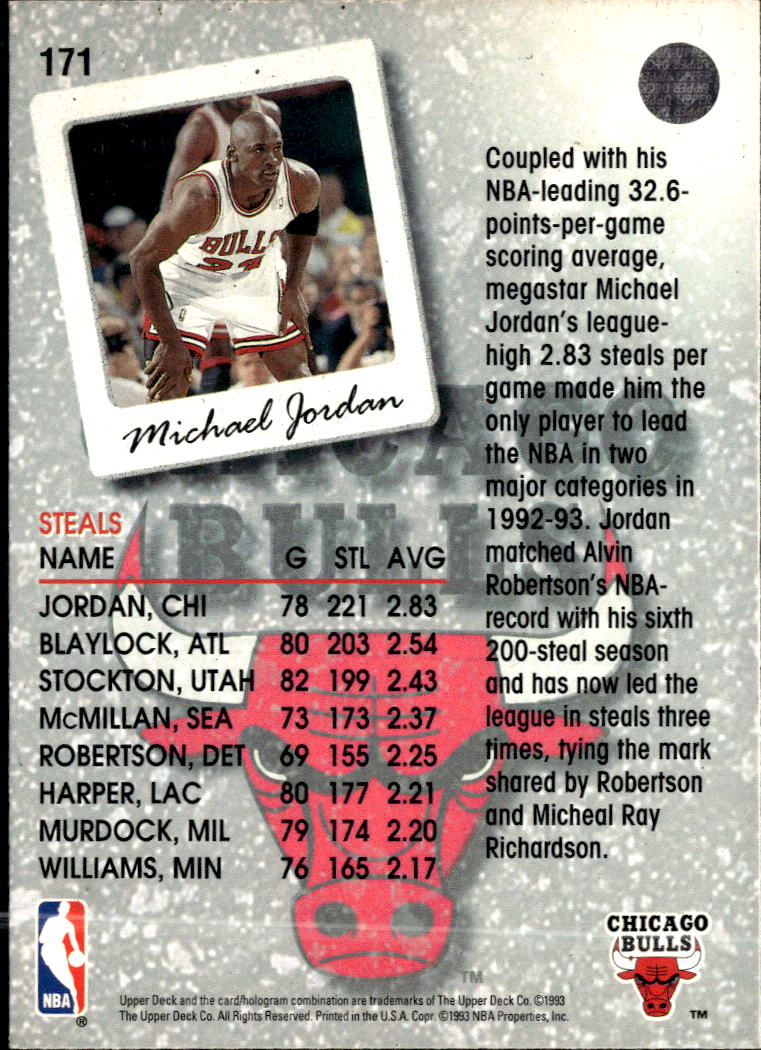 Michael Jordan 1993 Upper Deck #171 Chicago Bulls