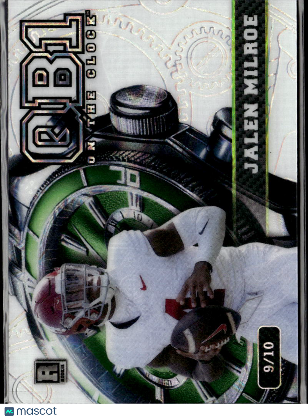 Jalen Milroe 2024 Wild Card QB1 On The Clock White /10 Alabama Crimson Tide