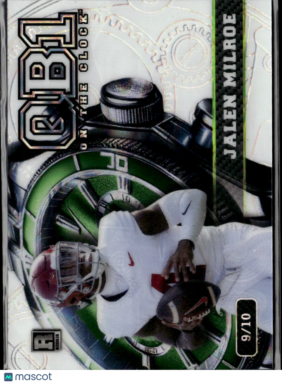 Jalen Milroe 2024 Wild Card QB1 On The Clock White /10 Alabama Crimson Tide