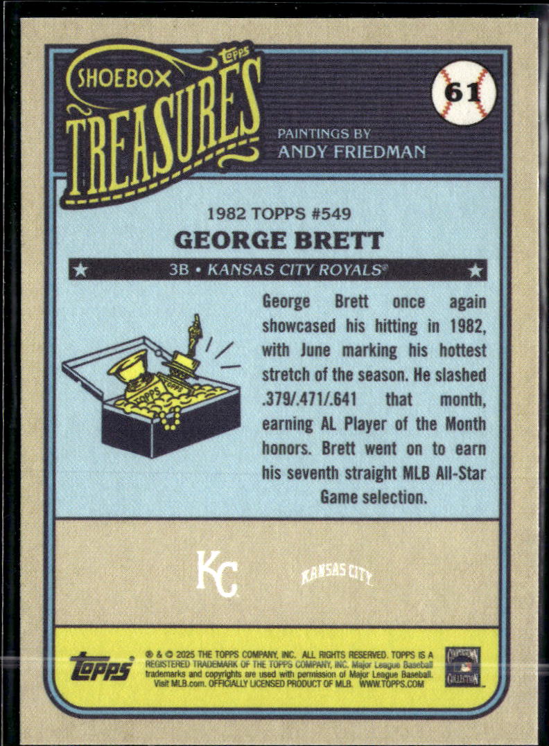 George Brett 2025 Topps Shoebox Treasures Kansas City Royals