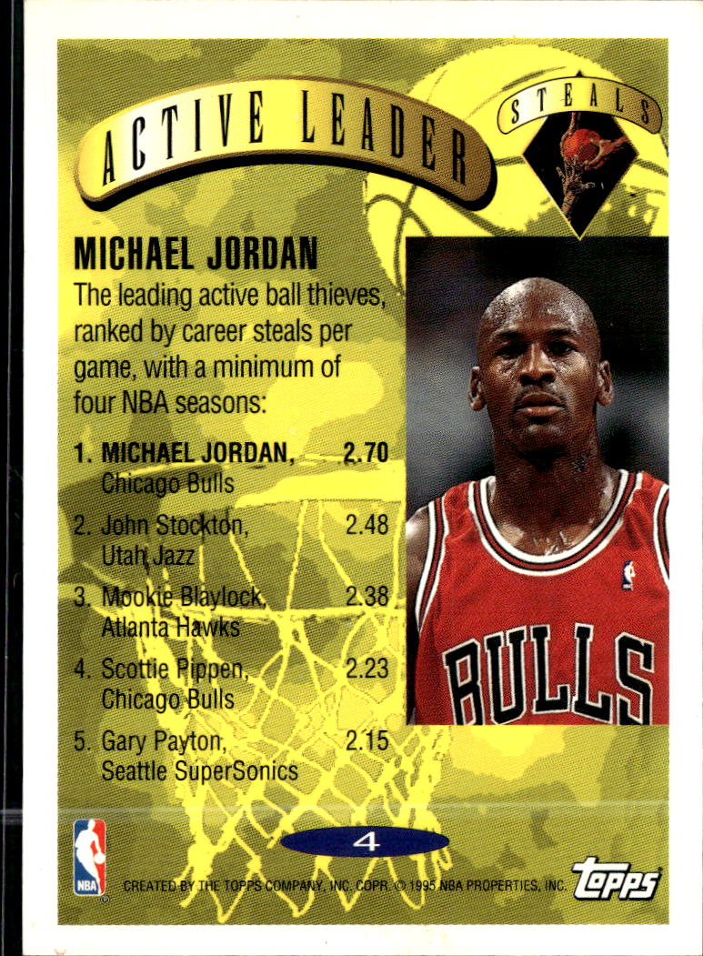 Michael Jordan 1995 Topps Active Leader #4 Chicago Bulls