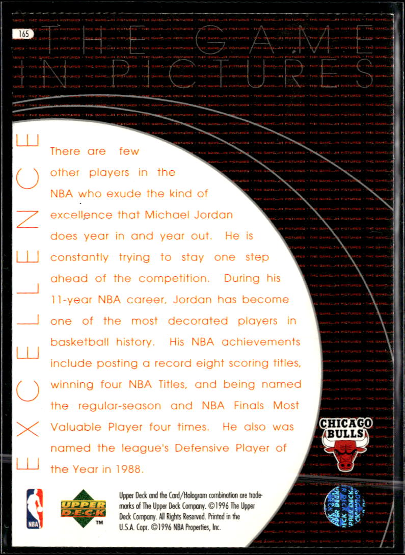 Michael Jordan 1996 Upper Deck Excellence #165 Chicago Bulls