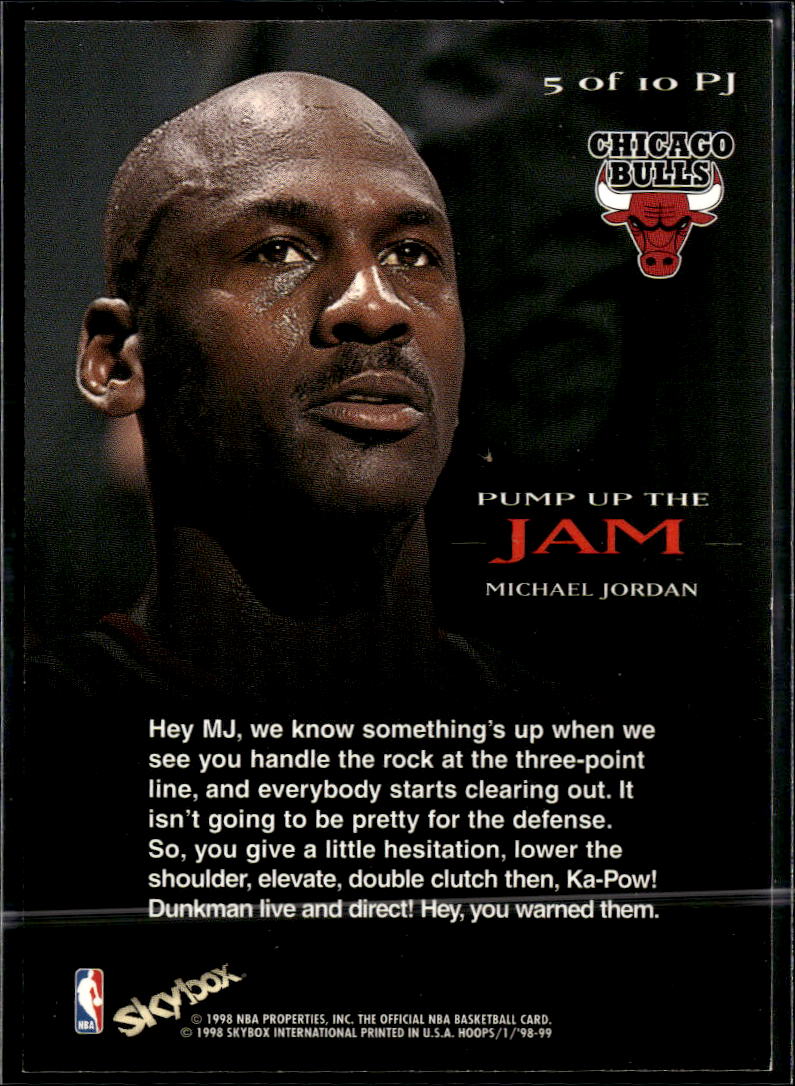 Michael Jordan 1998 SkyBox Hoops Pump Up The Jam Chicago Bulls