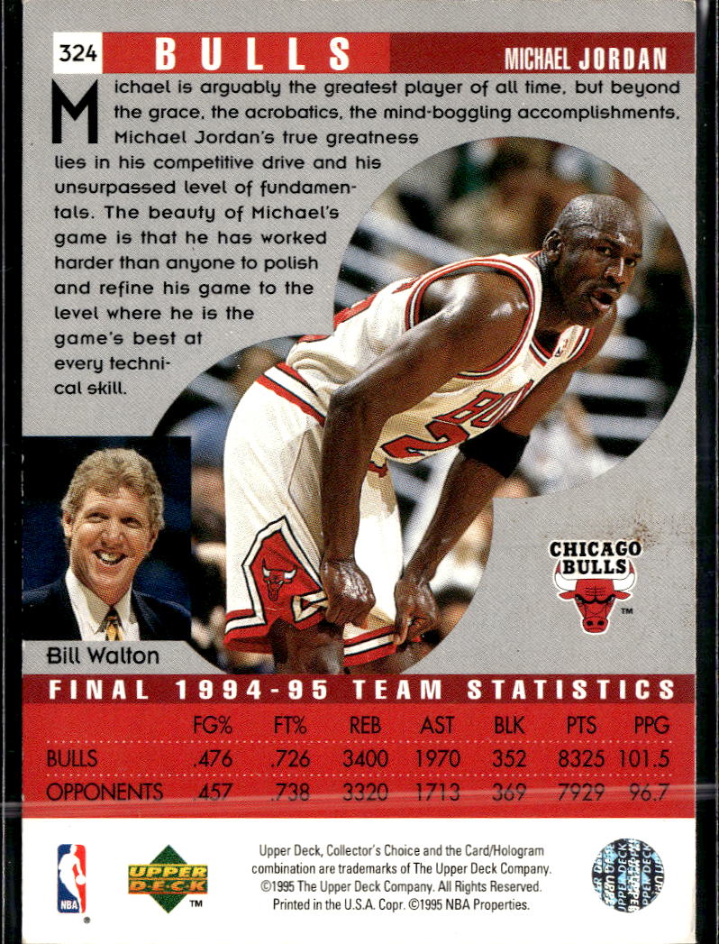 Michael Jordan 1995 Upper Deck Collector's Choice #324 Chicago Bulls