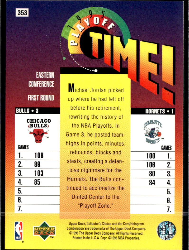 Michael Jordan 1995 Upper Deck Collector's Choice #353 Chicago Bulls