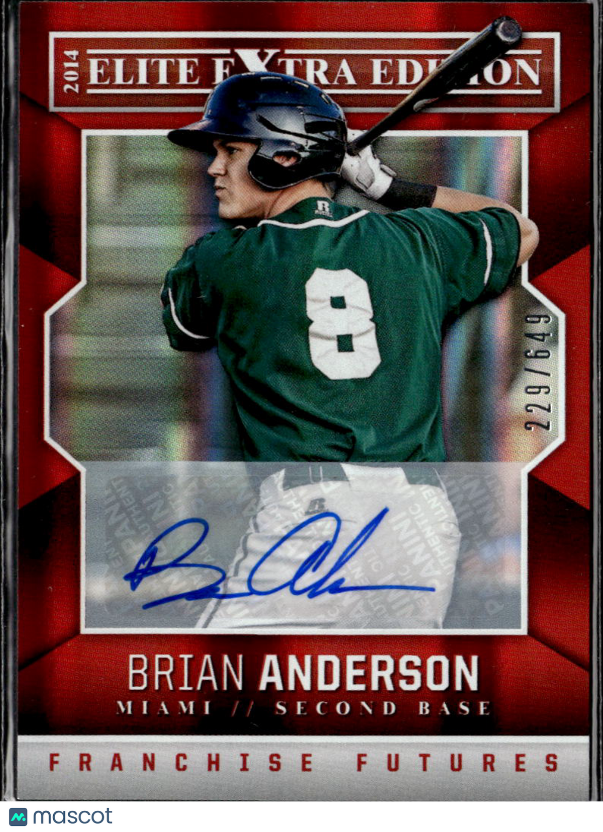 Brian Anderson 2014 Elite Extra Edition Auto Autograph /649 Miami Marlins