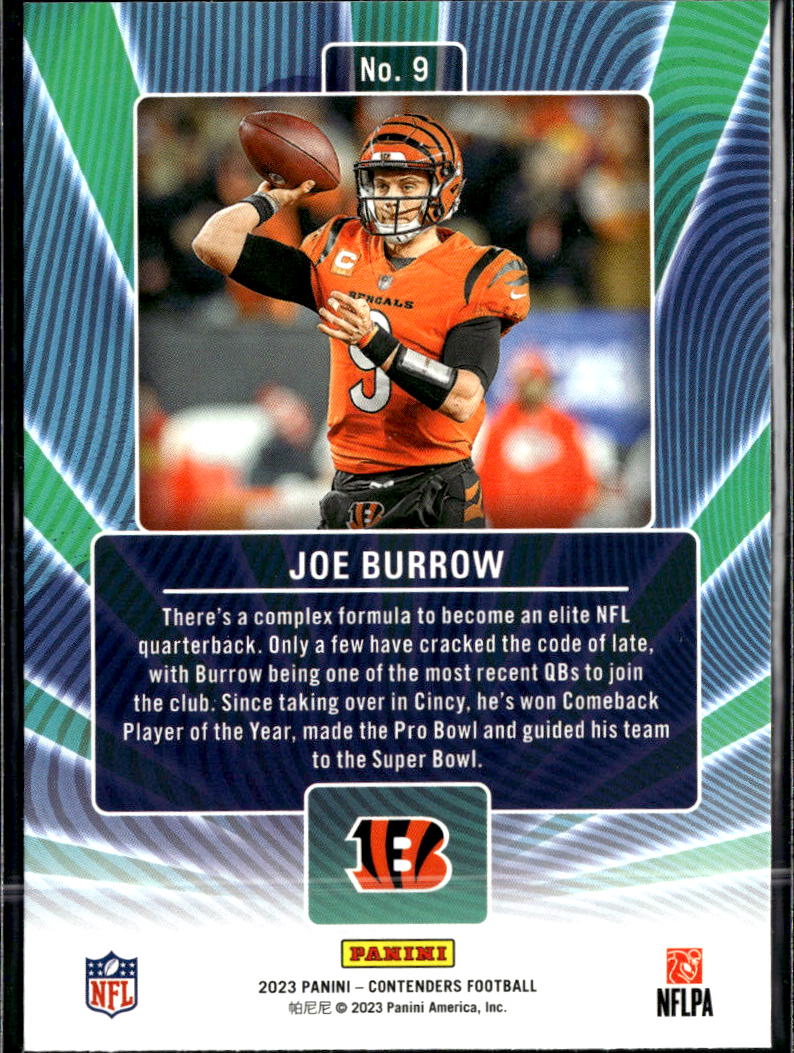 Joe Burrow 2023 Contenders Winning Ticket Cincinnati Bengals