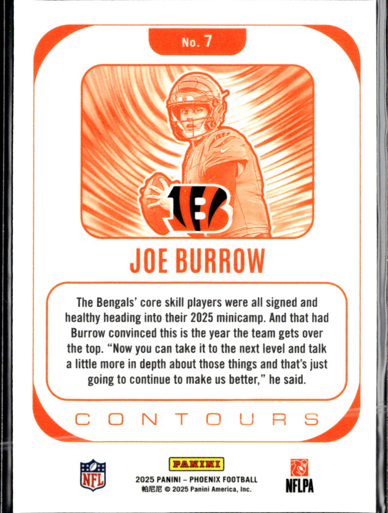 Joe Burrow 2025 Phoenix Contours Silver Cincinnati Bengals
