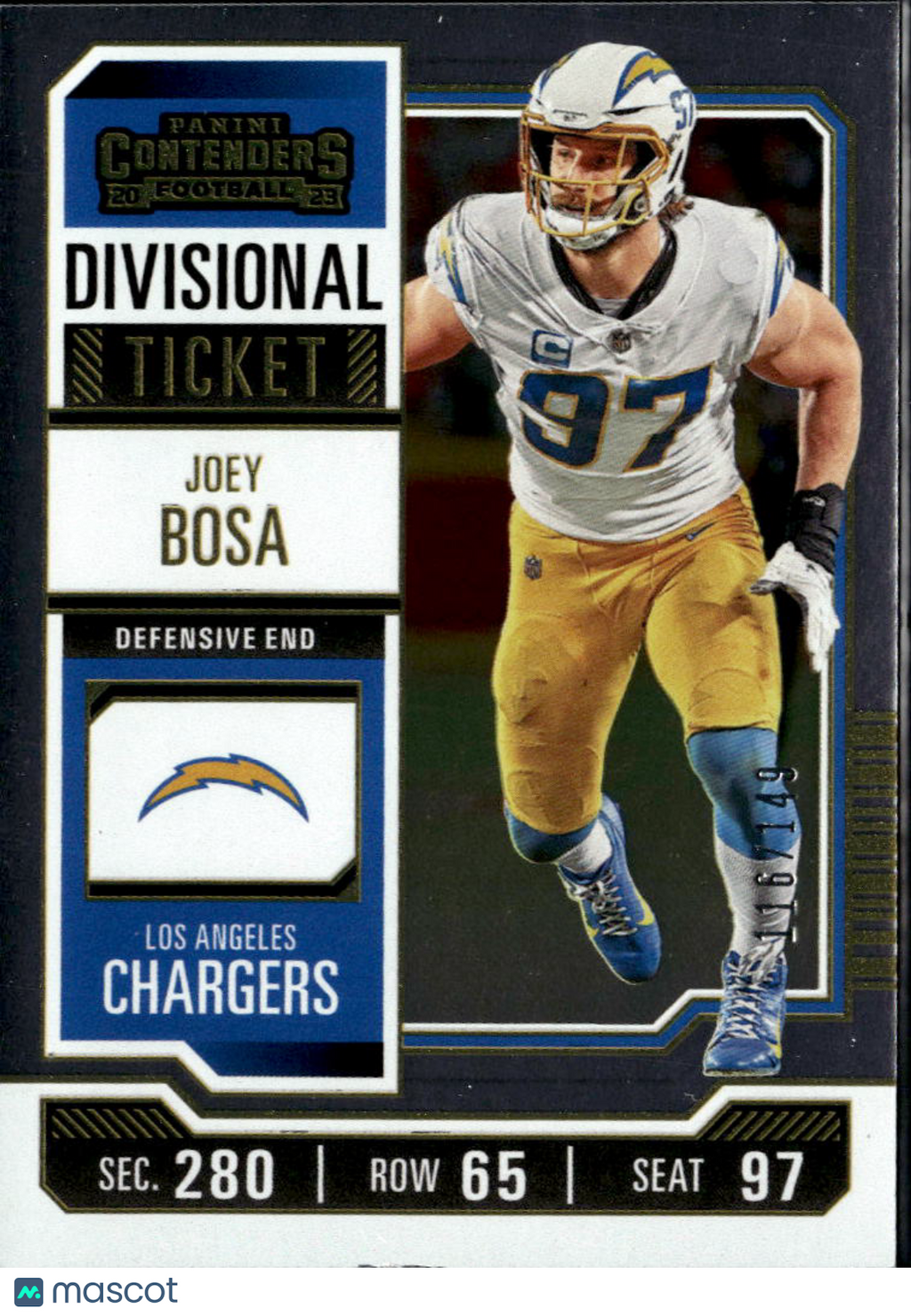 Joey Bosa 2023 Contenders Divisional Ticket /149 Los Angeles Chargers