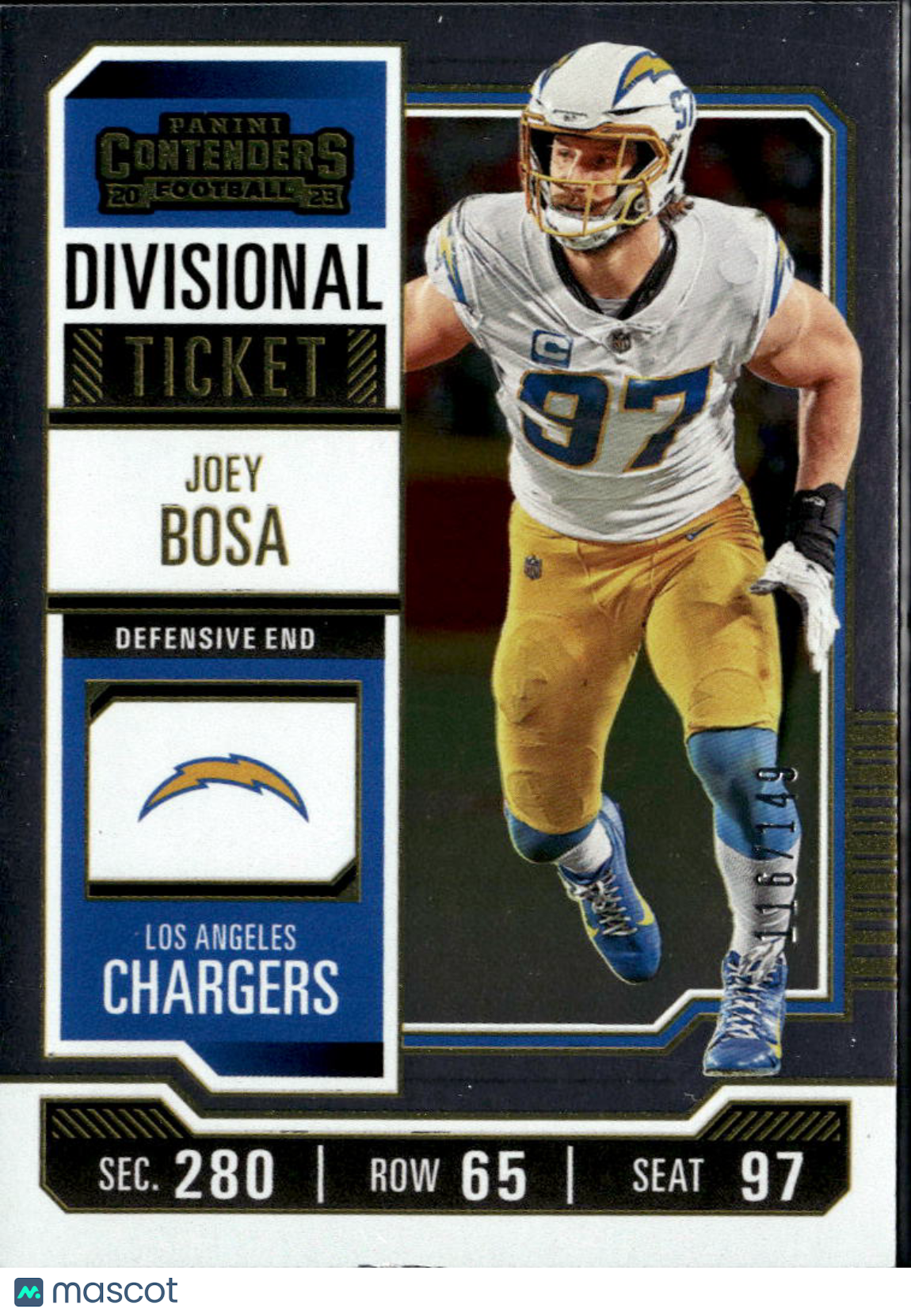 Joey Bosa 2023 Contenders Divisional Ticket /149 Los Angeles Chargers