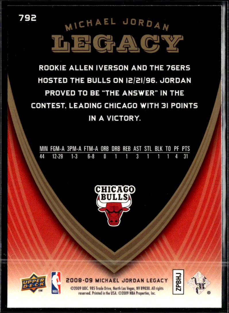 Michael Jordan 2009 Upper Deck Legacy #792 Chicago Bulls