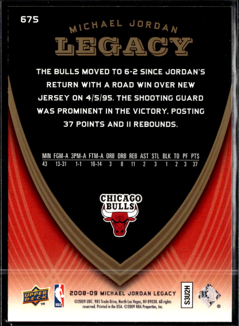 Michael Jordan 2009 Upper Deck Legacy #675 Chicago Bulls