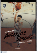 Anfernee Simons 2018-19 Luminance Red RC /149 Portland Trail Blazers