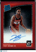 Troy Brown Jr. 2018-19 Optic Auto Autograph RC Red Washington Wizards