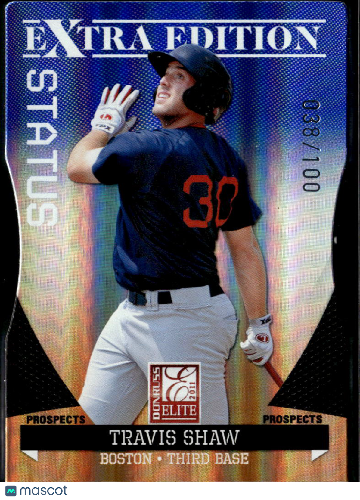Travis Shaw 2011 Donruss Elite Extra Edition Status Blue /100 Boston Red Sox
