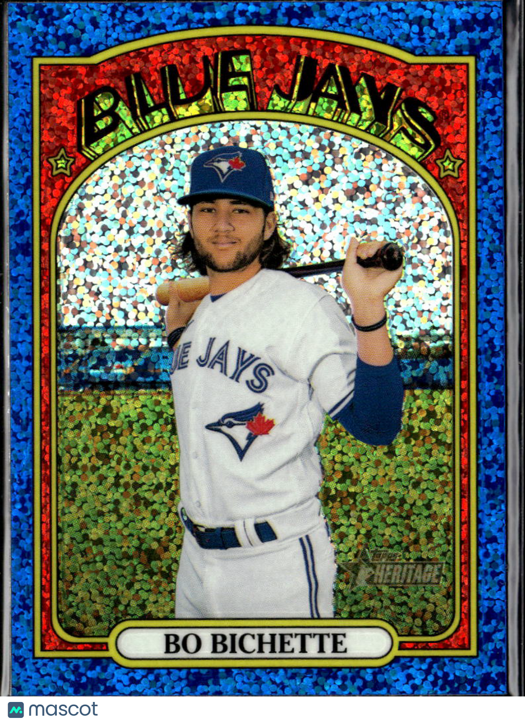 Bo Bichette 2021 Topps Heritage Blue Sparkle Toronto Blue Jays