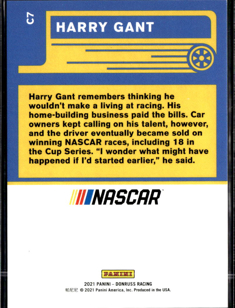 Harry Gant 2021 Donruss Racing Holo 10/199