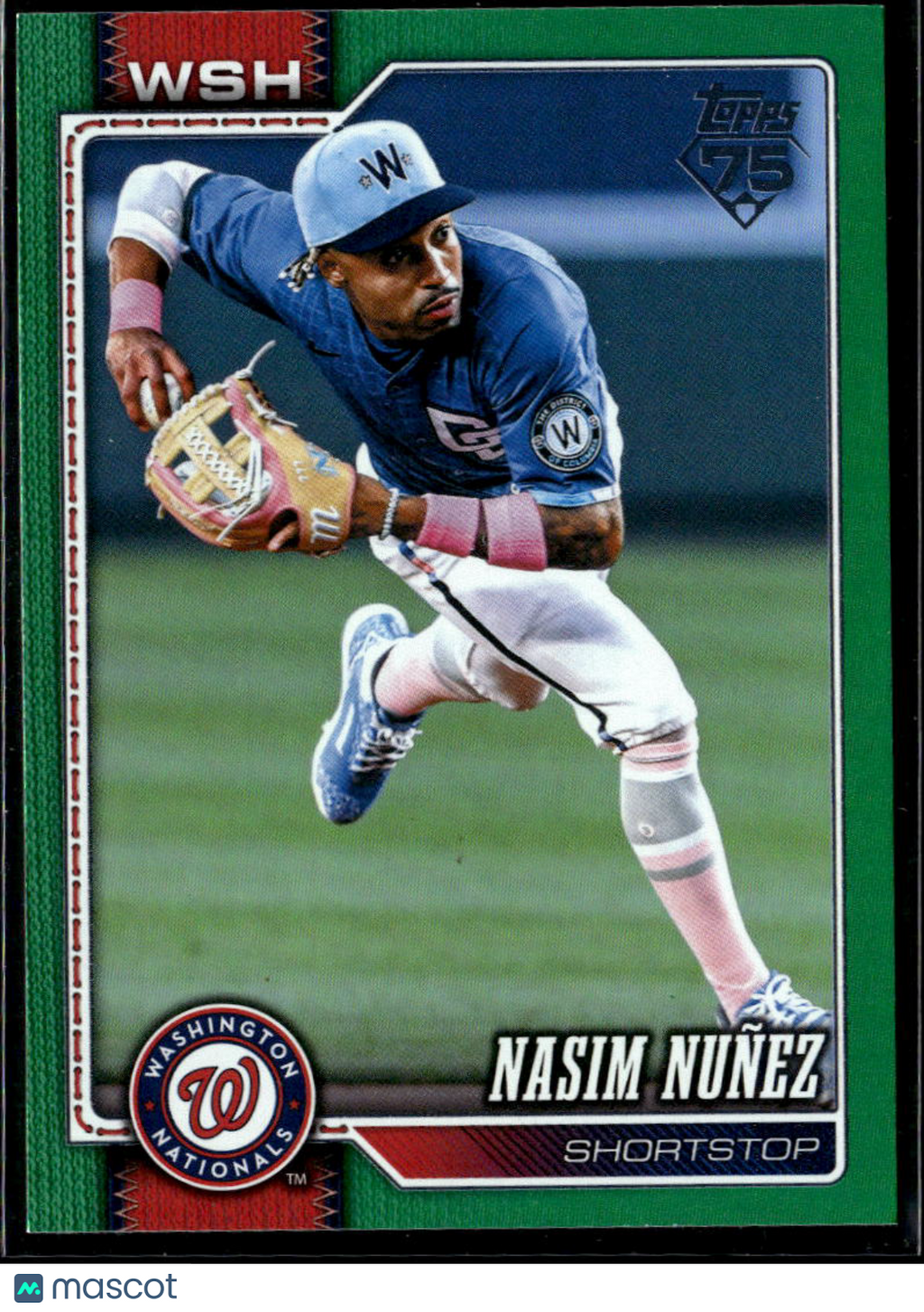 Nasim Nunez 2026 Topps Series Two Green /99 Washington Nationals