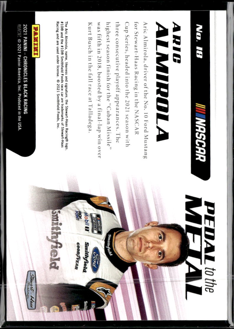Aric Almirola 2021 Chronicles Black Racing Blue /199 Stewart-Haas Racing