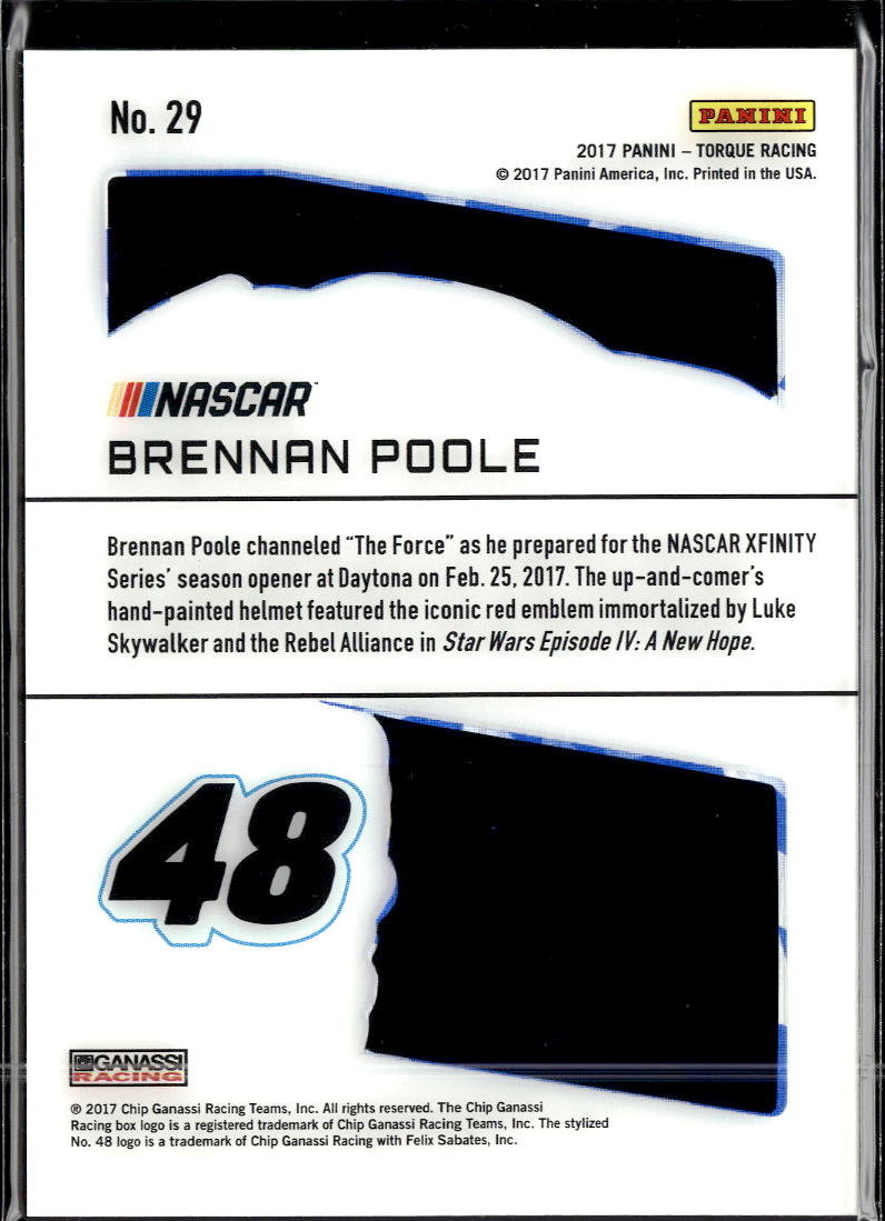 Brennan Poole 2017 Torque Racing Clear Vision Blue /99 Chip Ganassi Racing
