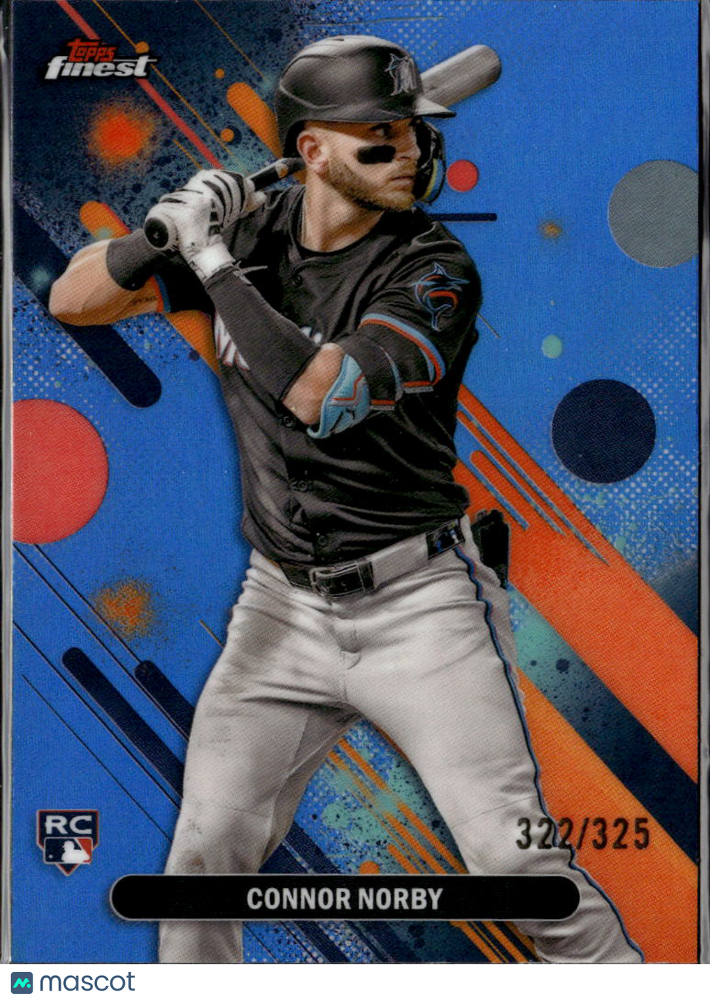 Connor Norby 2025 Topps Finest Blue RC /325 Miami Marlins