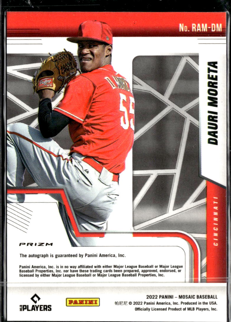 Dauri Moreta 2022 Panini Mosaic RC Auto Autograph Cincinnati Reds